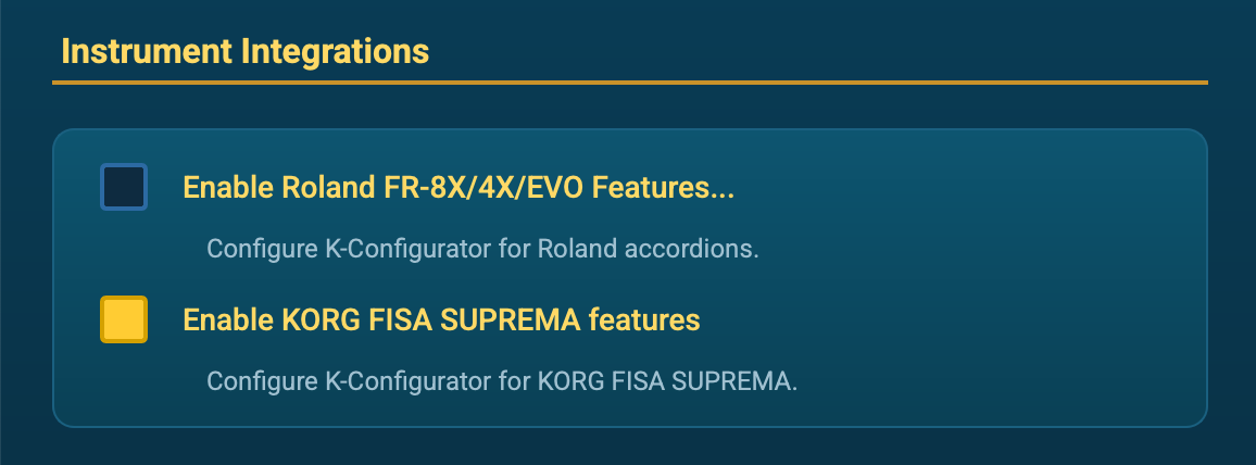 Roland and KORG support
